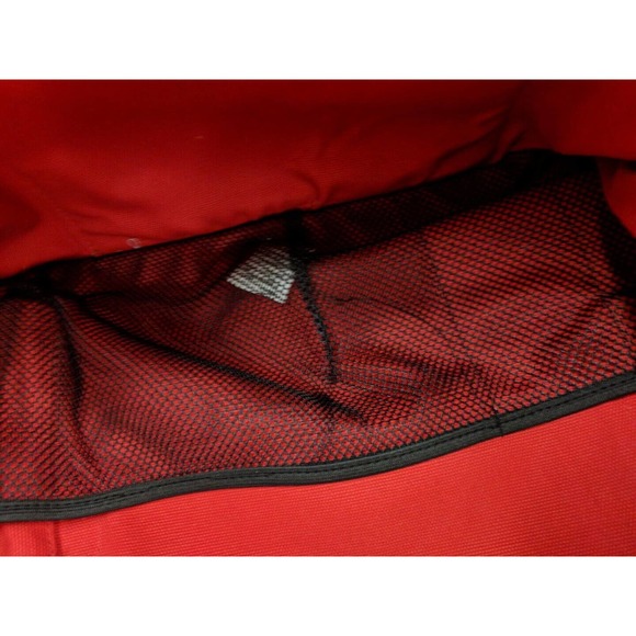 VINTAGE HOLEY SOLES GETAWAY BEACH BAG CANVAS TOTE RED RUBBER SOLE BOTTOM STRAPS - Picture 10 of 11